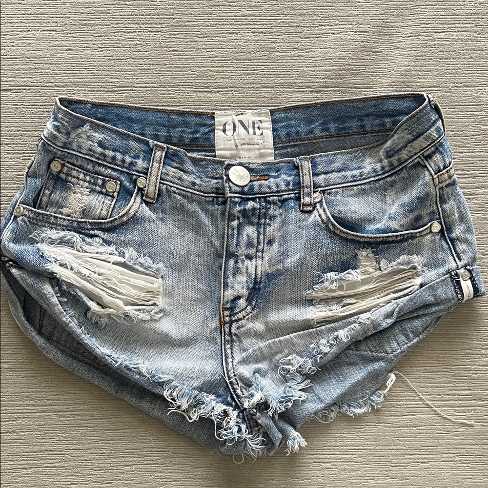 One Teaspoon - Blue Distressed Denim Shorts Bandits